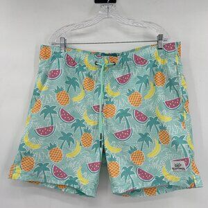 Beach Bros Mens Swim Trunks Tropical Fruits Hits Above The Knee XXL